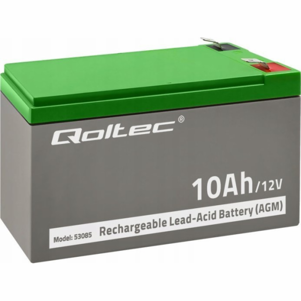 Baterie Qoltec AGM | 12V | 10Ah | Bezúdržbový | do UPS