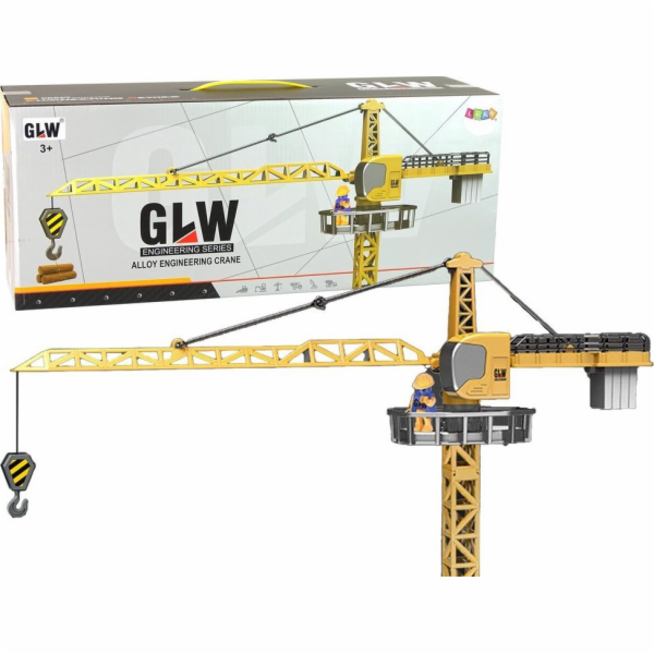 LeanToys Stavební jeřáb 95 cm Žluté LEAN Toys