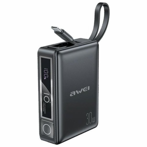 Awei AWEI PowerBank s vestavěným kabelem P87K 10000mAh če...