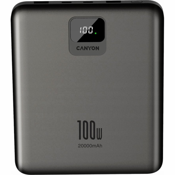 CANYON  Power Bank PB-2008, 20000mAh, tmavě šedá