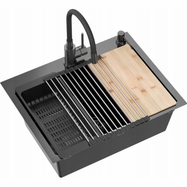 QUADRON LUKE 110 WORKSTATION dřez černý kov (58x45x20) s ...