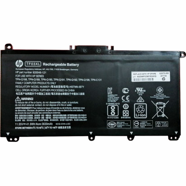Baterie HP pro HP Pavilion 15-CD, 11,5 V, 3470 mAh (92007...