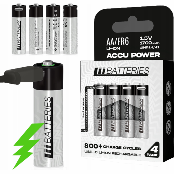 LiiBateries LIIBATTERIES BATERIE LI-ON TYP AA 4ks
