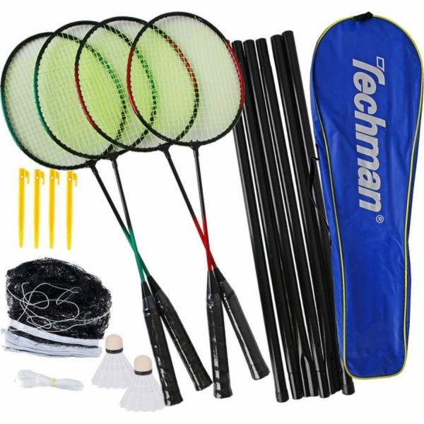 Badmintonový set Techman pro 4 osoby + 2 míčky