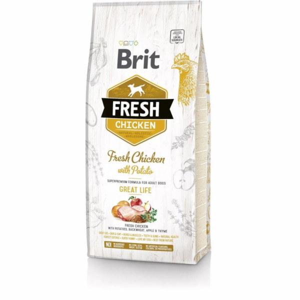Brit Fresh 12 kg Dospělý jedinec Jablko, Pohanka, Kuřecí ...