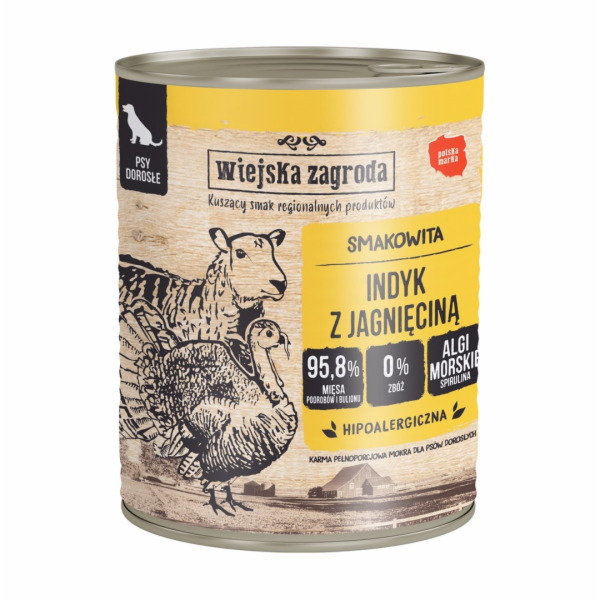 WIEJSKA ZAGRODA Turkey with lamb - vlhké krmivo pro psy -...