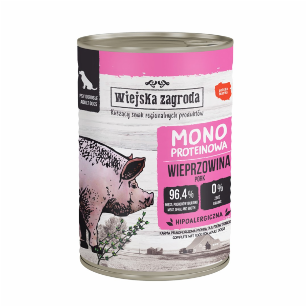 WIEJSKA ZAGRODA Monoprotein Pork - vlhké krmivo pro psy -...