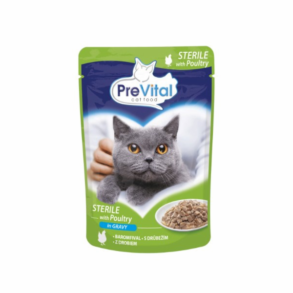 PREVITAL Cat Food Sterile Drůbež v omáčce - mokré krmivo ...