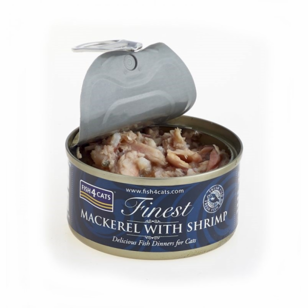 FISH4CATS Mackerel with shrimp - mokré krmivo pro kočky -...