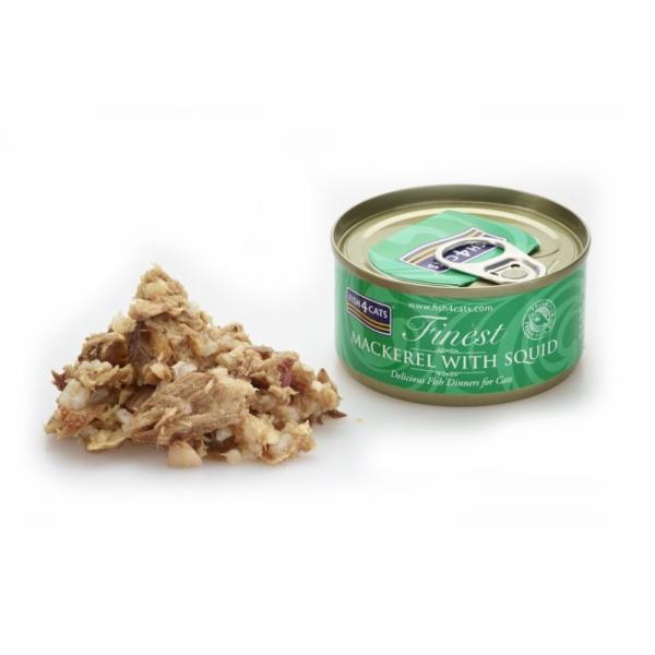 FISH4CATS Mackerel with squid - mokré krmivo pro kočky - 70g