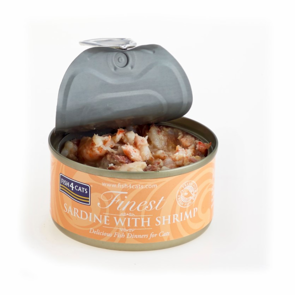 FISH4CATS Sardine with shrimp - mokré krmivo pro kočky - 70g