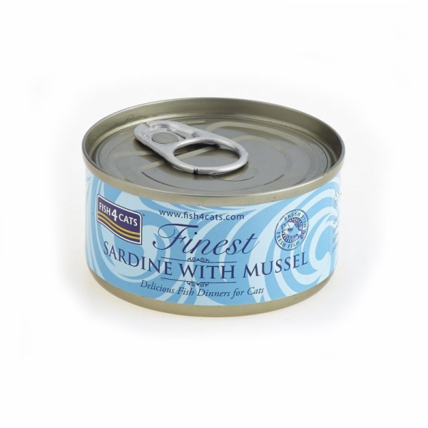 FISH4CATS Sardine with mussel - mokré krmivo pro kočky - 70g