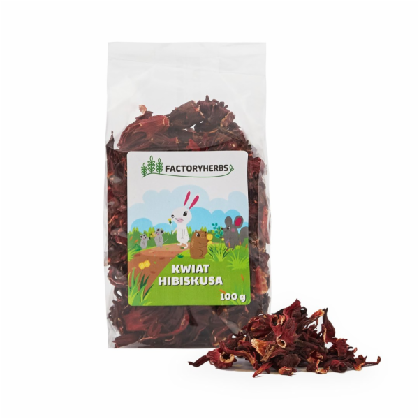FACTORY HERBS Hibiscus flower - lahůdka pro hlodavce a kr...