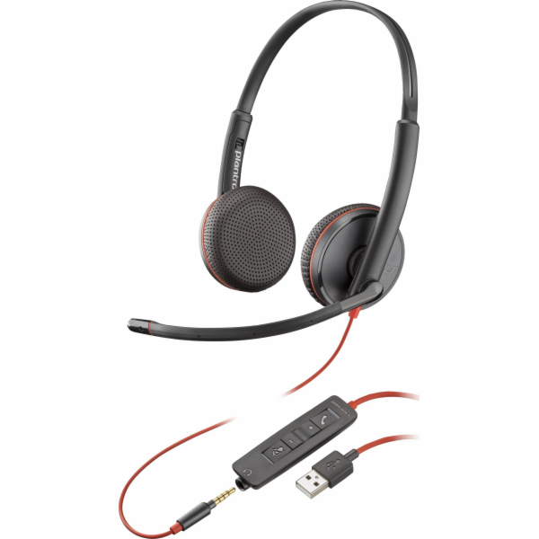 Poly náhlavní souprava Blackwire 3225, 3,5 mm jack, USB-A...