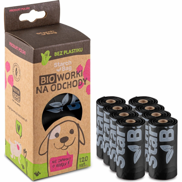STARCHBAG BIO sáčky na exkrementy kompostovatelné černé –...