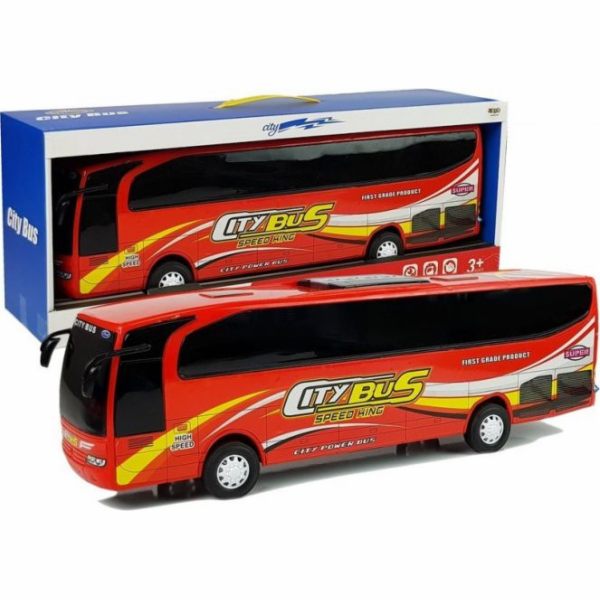 Štíhlý sportovní městský autobus model červený 54 cm