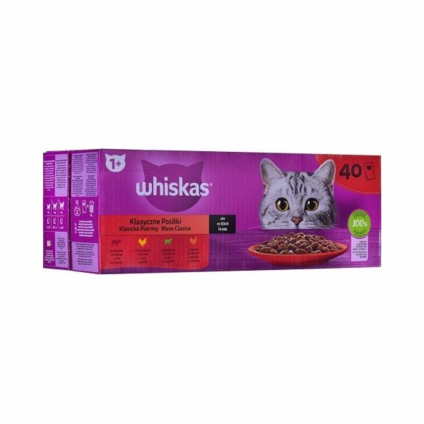 WHISKAS Drůbeží, jehněčí, hovězí kapsičky pro kočky 40x85g