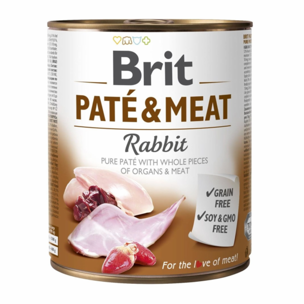 Mokré krmivo pro psy BRIT PATÉ & MEAT Králík 800 g