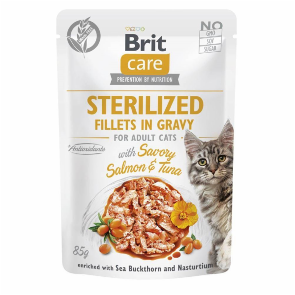 BRIT Care Cat Sterilized Salmon&Tuna Pouch - mokré krmivo...