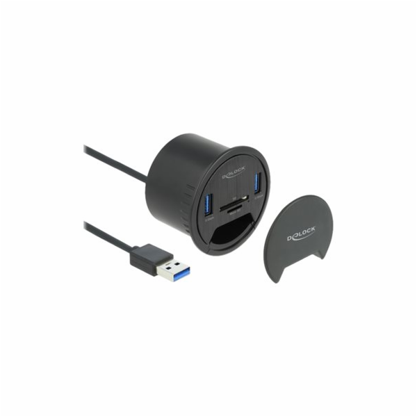 Delock 2 Port Tisch-Hub 2 x SuperSpeed USB Typ-A und Card...