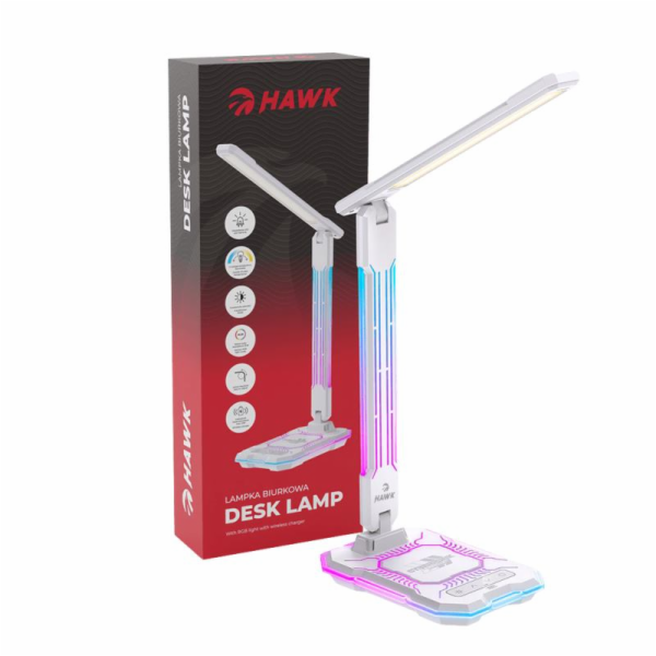 HAWK LED lampa, biela s nabíjanim 10W
