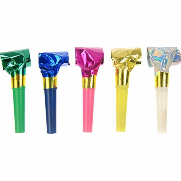 Party Deco Holografické píšťalky, mix, 20 ks univerzální