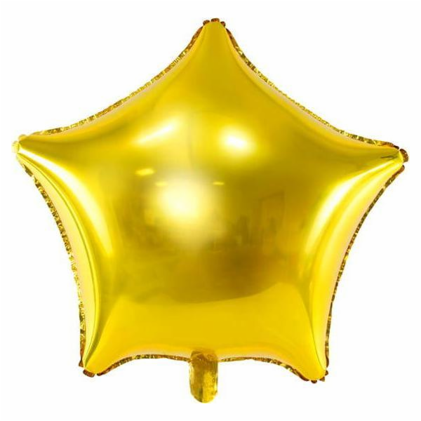 PartyDeco Star fóliový balónek, 70cm, zlatý jedna velikost