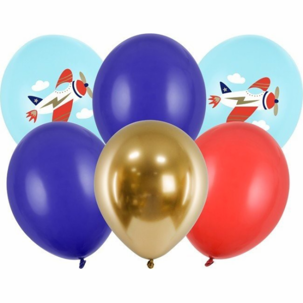 PartyDeco Latexové balónky, barevné, dekorativní letadlo,...