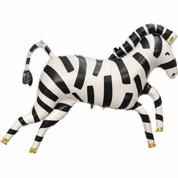 Fóliový balónek PartyDeco Zebra, jedna velikost 115x85 cm