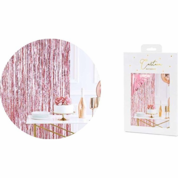 PartyDeco Curtain Party Curtain rose gold Wall 90x250