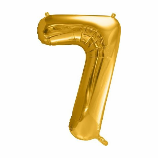Fóliový balónek Party Deco Number 7, 86cm, univerzální zlatý