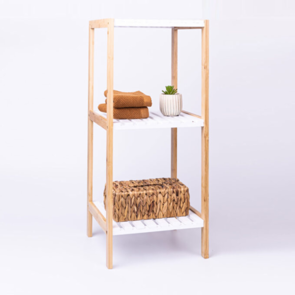 Policový regál do koupelny dřevěný 79 cm KO-784200930