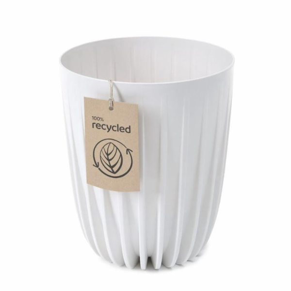 Květináč Lamela Mira 906-05, plastový, O 19 cm, bílý