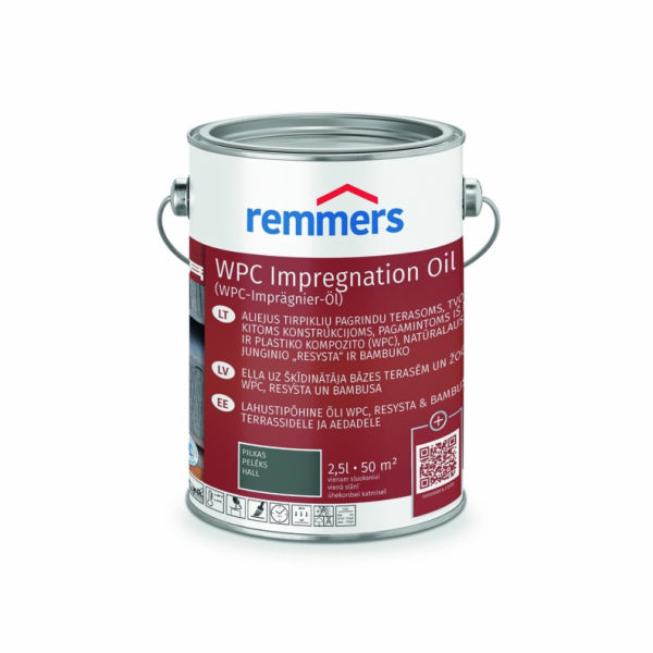 Olej Remmers Teras WPC šedý, 2,5l
