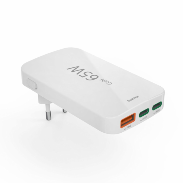 Hama flaches Mini-Ladegerät  65W 2xUSB-C/1xUSB-A, weiß   ...