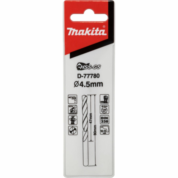 Makita Metallbohrer HSS-GS 4,5x80mm