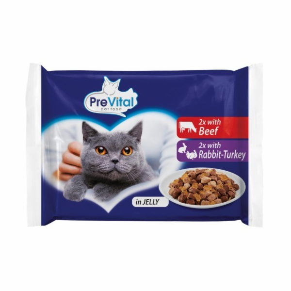 PREVITAL Beef and turkey in gravy - mokré krmivo pro kočk...