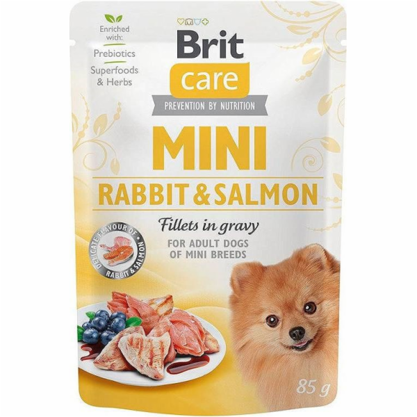 BRIT Care Mini Rabbit&Salmon - vlhké krmivo pro psy - 85g