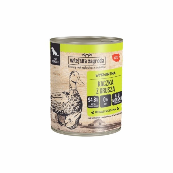 WIEJSKA ZAGRODA Duck with pear - vlhké krmivo pro psy - 800g