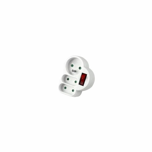 Konnoc DX-FZBK-01/01-2 rozbočka 1xkul.+2xplochá zásuvka s...
