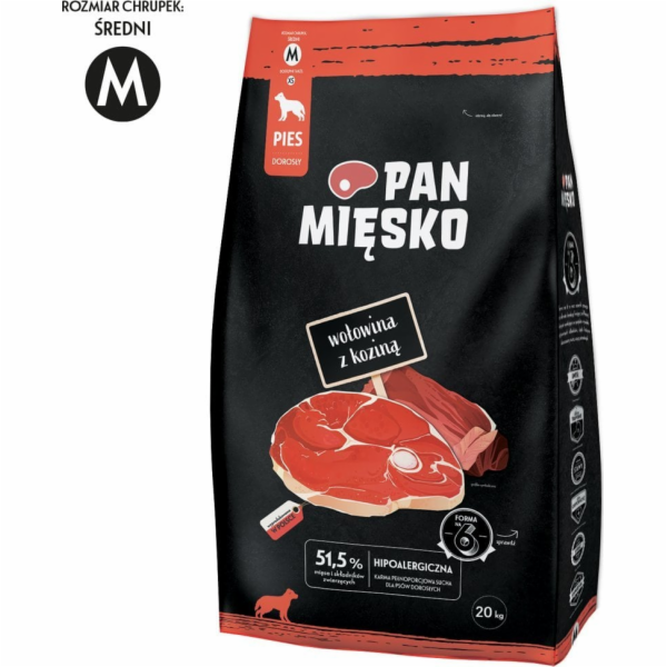 PAN MIESKO Hovězí s kozím M - sušené mléko pro psy - 20kg