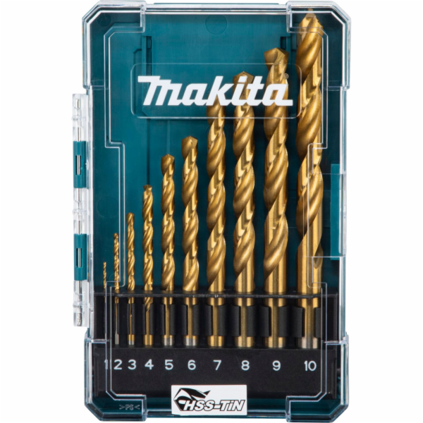 Makita D-72849 HSS-TiN Ekonomická sada vrtáků do kovu 10ks