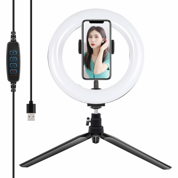 Puluz s držákem na stativ a 20cm LED kroužkem Vlogging PK...