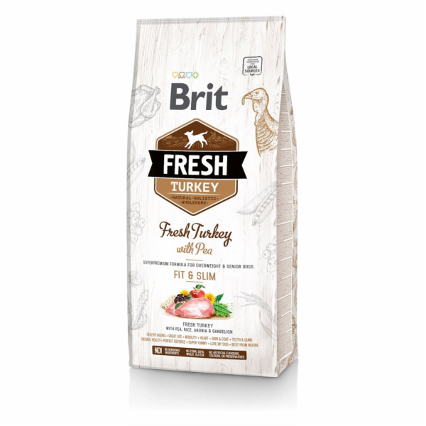 Brit Fresh Turkey with Pea Light Fit & Slim 12kg granule ...