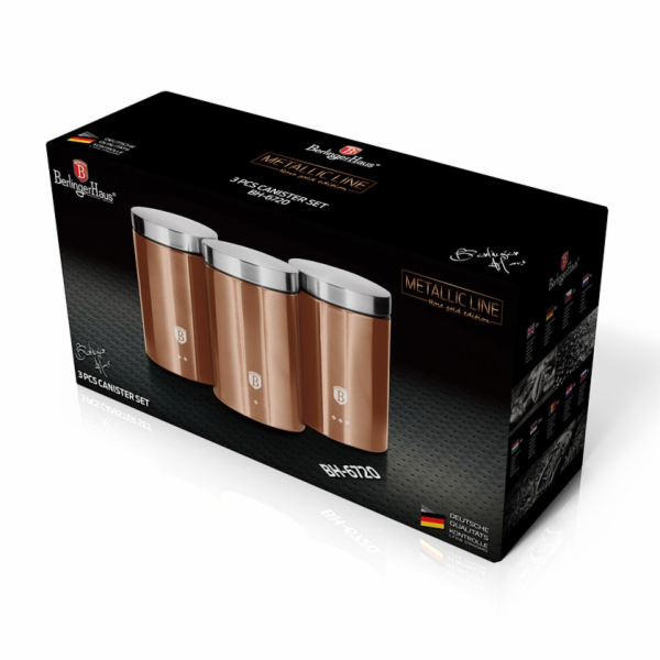 Dóza na potraviny sada 3 ks Rosegold Metallic Line BH-6720