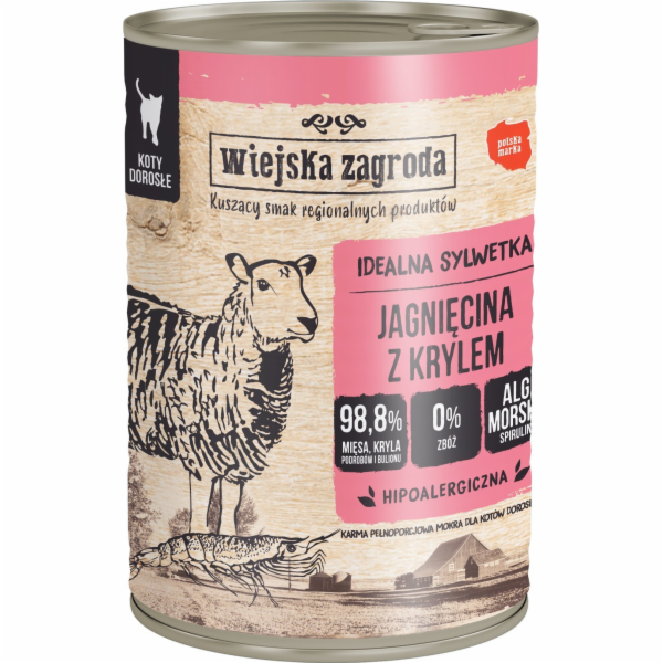 WIEJSKA ZAGRODA Lamb with krill - mokré krmivo pro kočky ...