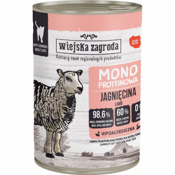 WIEJSKA ZAGRODA Monoproteinové Jehněčí - mokré krmivo pro...