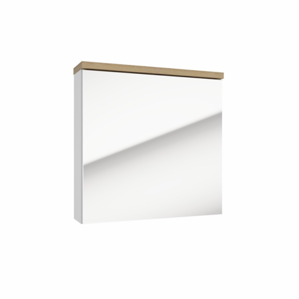 Závěsná koupelnová skříňka se zrcadlem Stilla, dřevo, 15x...