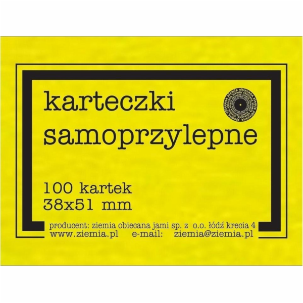 Self -adhesivní fluo 38x51mm 100k žluté karty