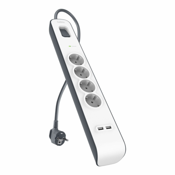 NAPÁJECÍ LIŠTA BELKIN 525J, 4X SCHUKO, 2X USB-A, 2M